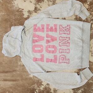 Y2K Pink VS Zip Up Hooded Sweatshirt. Love Love Pink. Size: M